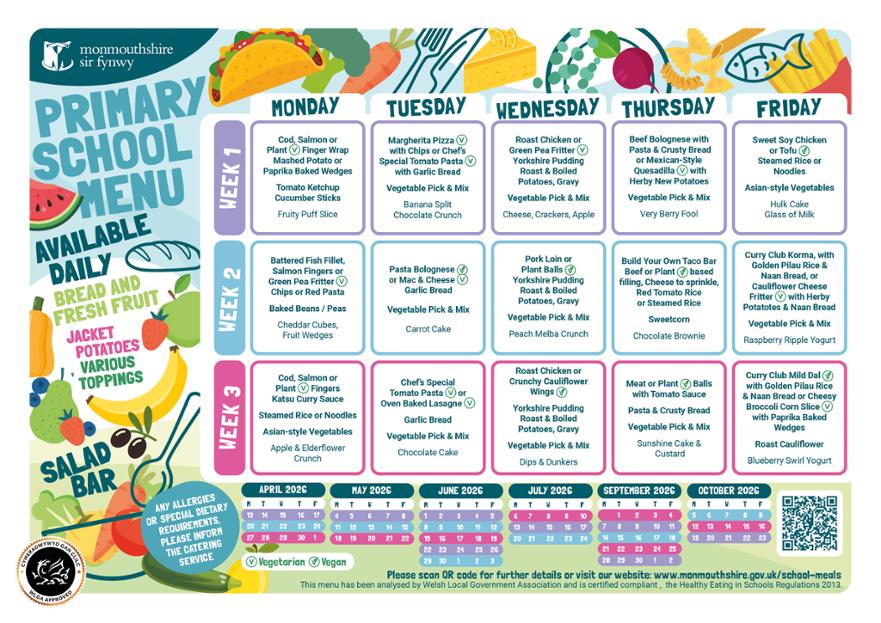 School Menu Summer 2026